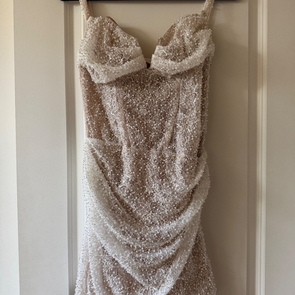 Meshki Connie Beaded Mini Dress - Nude - Picture 5 of 8